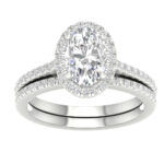 14K White Gold 2.00CT Oval Diamond Bridal Set