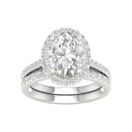 14K White Gold 3.75CT Oval Diamond Bridal Set