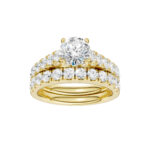 14K Yellow Gold 2.40CT Round Diamond Bridal Set