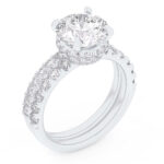 14K White Gold 4.44CT Round Diamond Bridal Set