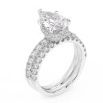 14K White Gold 4.38CT Pear Shaped Diamond Bridal Set