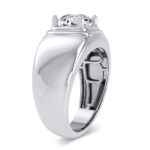 Men's 2ct Lab Grown Diamond Bezel Solitaire Ring in 14K White Gold - Image 3