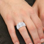 Men's 2ct Lab Grown Diamond Bezel Solitaire Ring in 14K White Gold - Image 4
