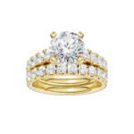 14K Yellow Gold 3.50CT Round Diamond Bridal Set
