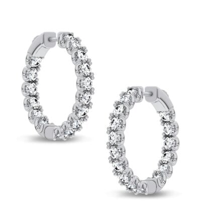 14K 5.00CT Lab Grown Diamond Hoops