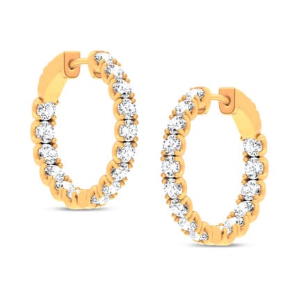 14K 3.00CT Lab Grown Diamond Hoops
