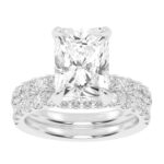 14K White Gold 4.44CT Radiant Cut Diamond Bridal Set