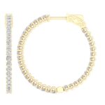 14K Yellow Gold 2.00CT Lab Grown Diamond Hoop Earrings