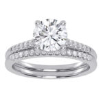 10K White Gold 1.26CT Round Diamond Bridal Set