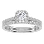 10K White Gold 0.40CT Round Diamond Bridal Set