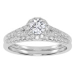 10K White Gold 0.50CT Round Diamond Bridal Set