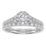 10K White Gold 0.38CT Round Diamond Bridal Set