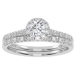 10K White Gold 0.38CT Round Diamond Bridal Set