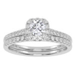 10K White Gold 0.50CT Round Diamond Bridal Set