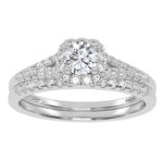 10K White Gold 0.50CT Round Diamond Bridal Set