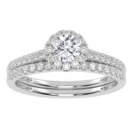 10K White Gold 0.50CT Round Diamond Bridal Set