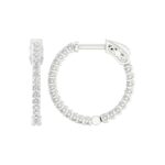 14K White Gold 0.50CT Lab Grown Diamond Hoop Earrings