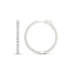 14K White Gold 3.00CT Lab Grown Diamond Hoop Earrings