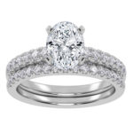 10K White Gold 1.50CT Oval Diamond Bridal Set