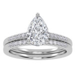 10K White Gold 1.28CT Pear Shaped Diamond Bridal Set