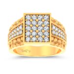 14K Yellow Gold 1.50CT LAB GROWN Diamond Mens Ring