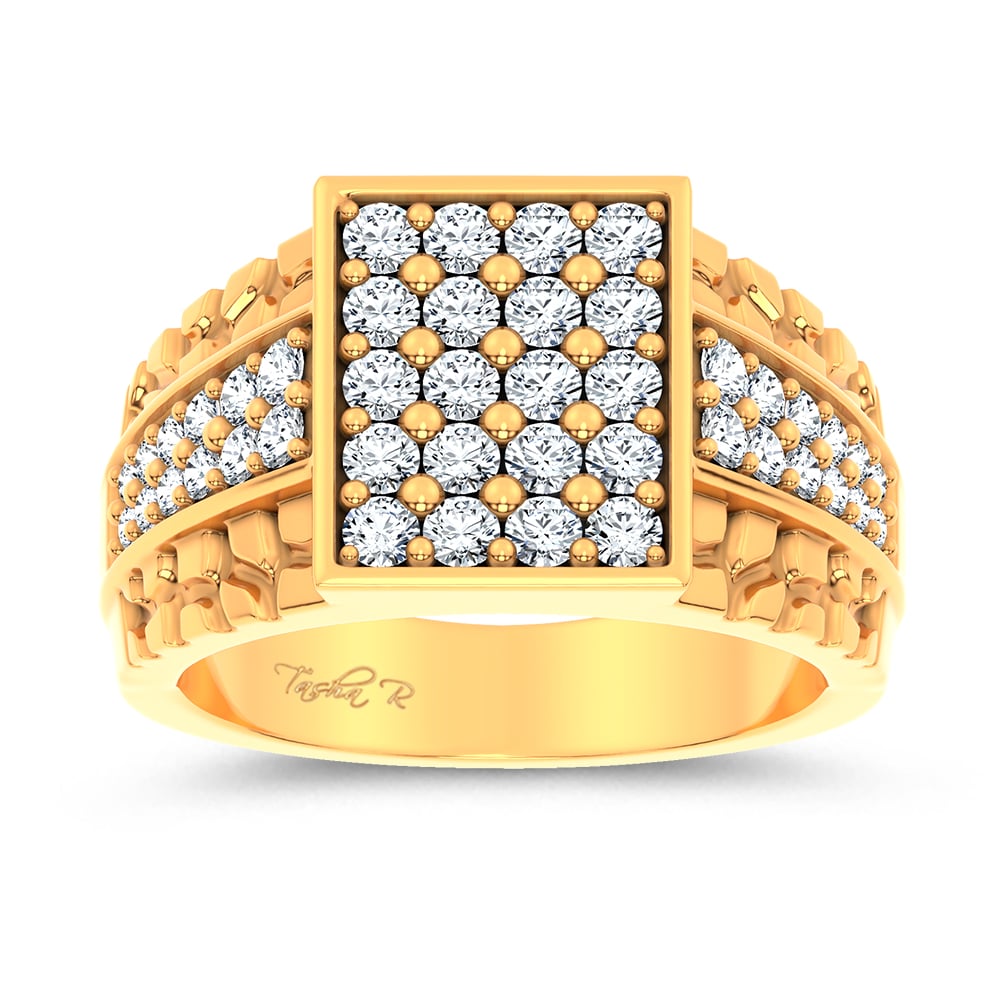 14K Yellow Gold 1.50CT LAB GROWN Diamond Mens Ring - Image 1