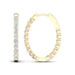 14K Yellow Gold 2.00CT Lab Grown Diamond Hoop Earrings
