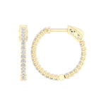 14K Yellow Gold 0.50CT Lab Grown Diamond Hoop Earrings