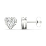 14K White Gold 1.00CT Lab Grown Heart Shape Diamond Earring