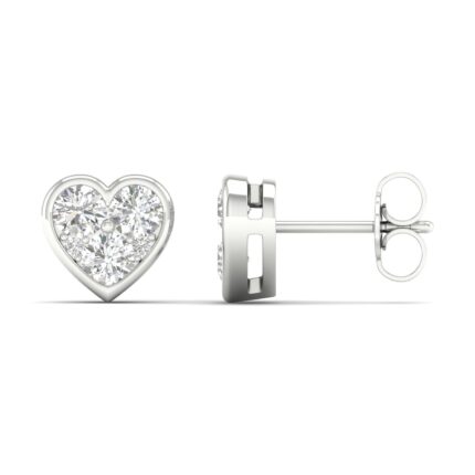 14K White Gold 1.00CT Lab Grown Heart Shape Diamond Earring