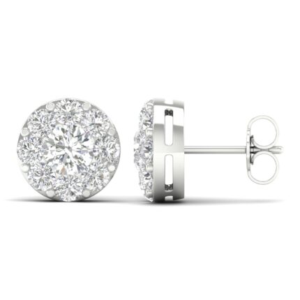 14K White Gold 2.28CT Lab Grown Round Diamond Earring