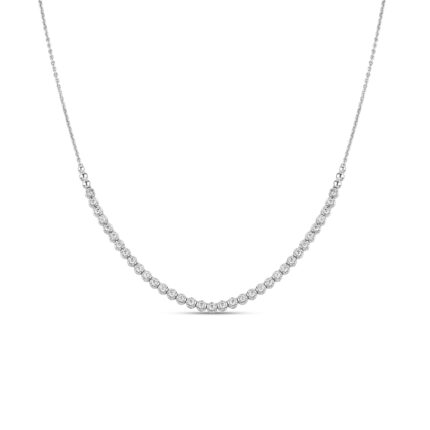 14K White Gold 1.00CT Certified Lab Grown Diamond Necklace