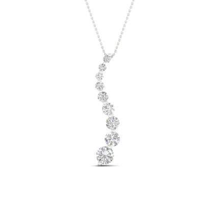 14K White Gold 1.00 CT Lab Diamond Pendant