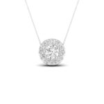 14K White Gold 1.00 CT Lab-Grown Round Diamond Pendant