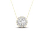 14K Yellow Gold 2.00 CT Lab-Grown Round Diamond Pendant