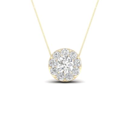 14K Yellow Gold 2.00 CT Lab-Grown Round Diamond Pendant
