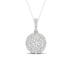 14K White Gold 0.50 CT Lab-Grown Round Diamond Pendant