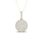 14K Yellow Gold 0.50 CT Lab-Grown Round Diamond Pendant