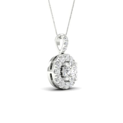14K White Gold 0.50 CT Lab Diamond Pendant