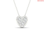 14K White Gold 0.50 CT Lab Diamond Heart Shape Pendant