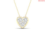 14K Yellow Gold 0.50 CT Lab Diamond Heart Shape Pendant