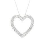 14K White Gold 1.00 CT Certified Lab-Grown Diamond Heart Pendant