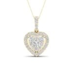 14K Yellow Gold 0.50 CT Lab-Grown Heart Diamond Pendant