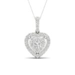 14K White Gold 0.50 CT Lab-Grown Heart Diamond Pendant