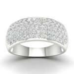 1ct Lab Grown Diamond Pave Dome Band in 14K White Gold