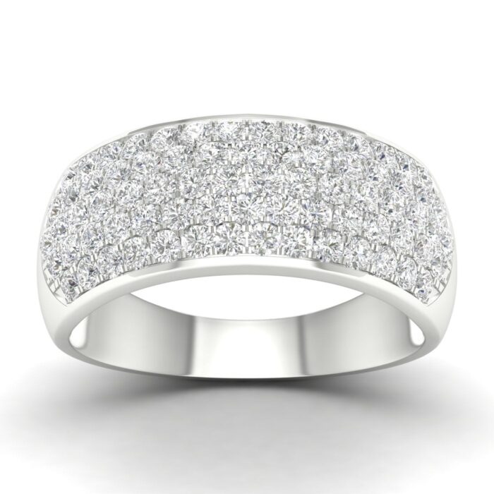 Pavé dome lab-grown diamond band in 14K white gold