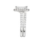 14K White Gold 4.00CT Emerald Cut Diamond Bridal Set - Image 2