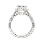 14K White Gold 4.00CT Emerald Cut Diamond Bridal Set - Image 3