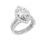 14K White Gold 4.00CT Marquise Diamond Bridal Set