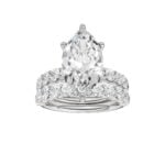 14K White Gold 5.00CT Pear Shaped Diamond Bridal Set